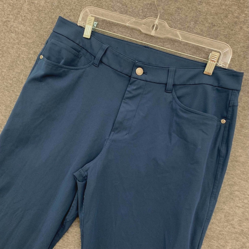 Lululemon ABC Classic Fit Pant Warpstreme Mens 36x28 Navy Blue Office LM5AQHS